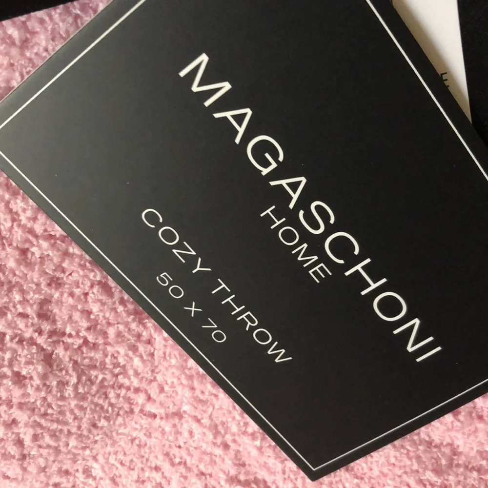 Magaschoni Pink White Hearts Throw Blanket